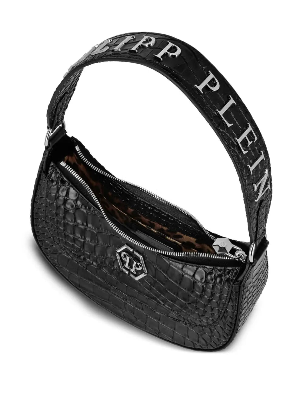 Galaxy crocodile-embossed tote bag