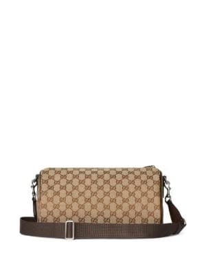 Gucci small logo-patterned cylindrical shoulder bag