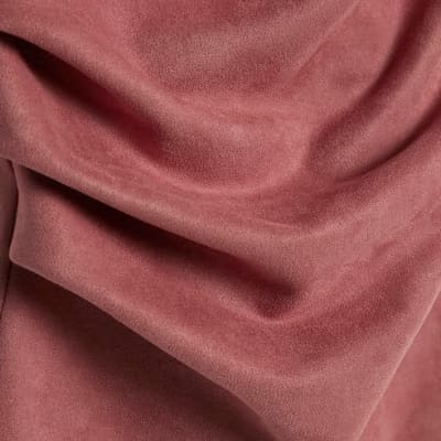 Pink Faux Suede Sleeveless Drape Top