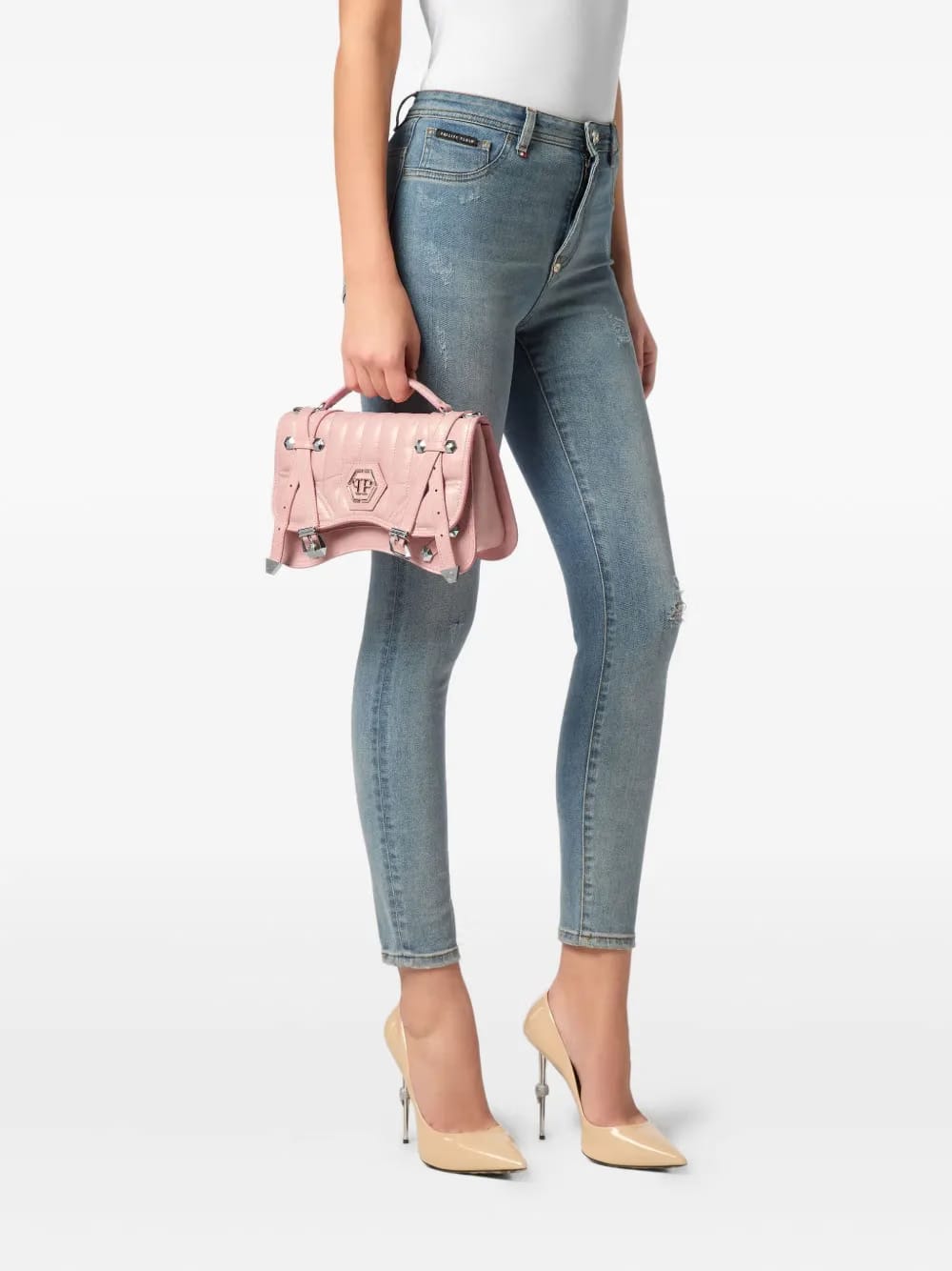 medium Hexagon leather tote bag
