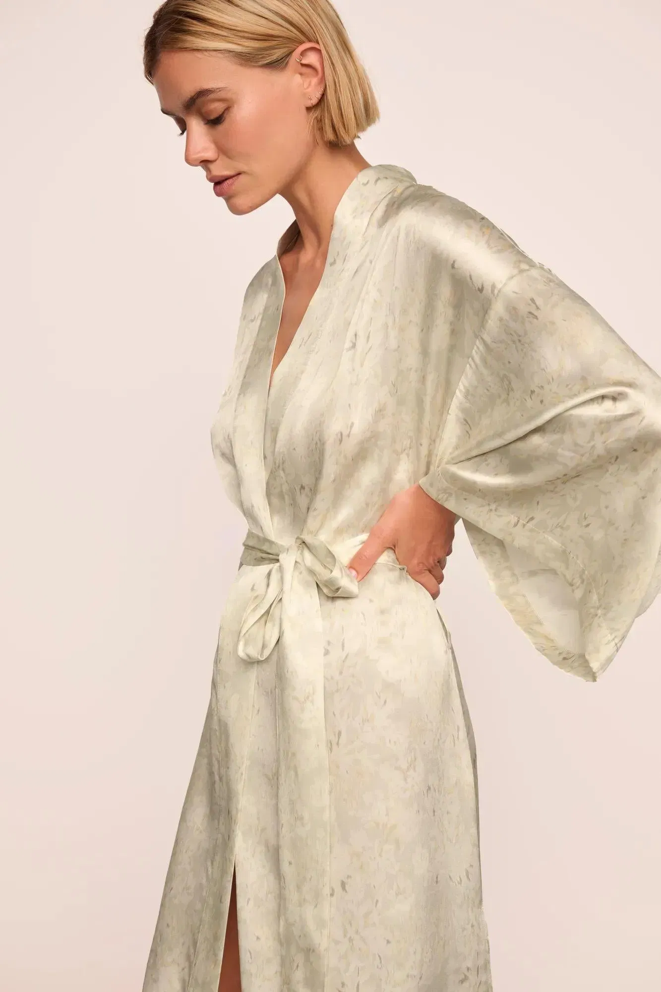 Inez Washable Silk Printed Robe
