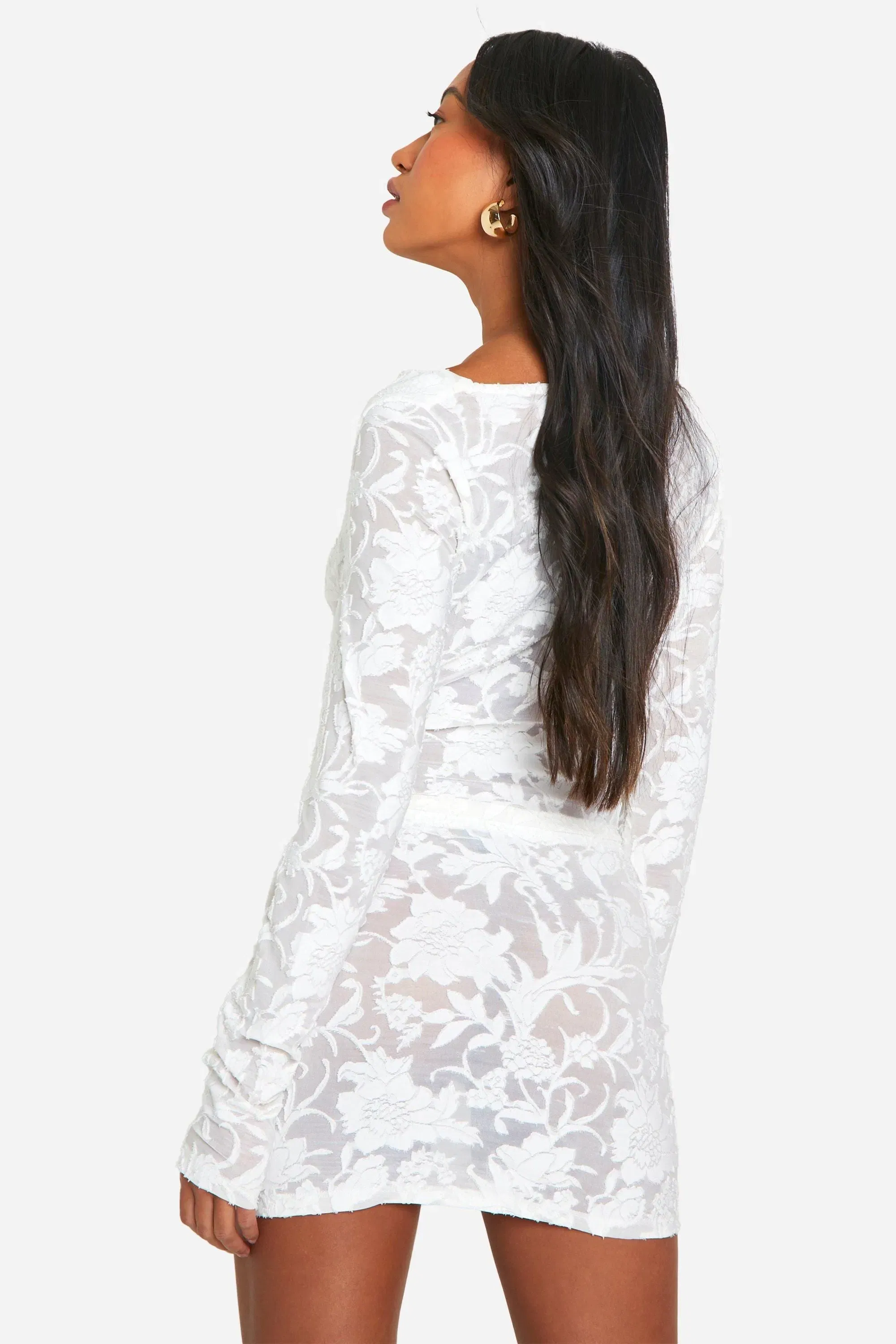 Burnout Floral Mini Skirt