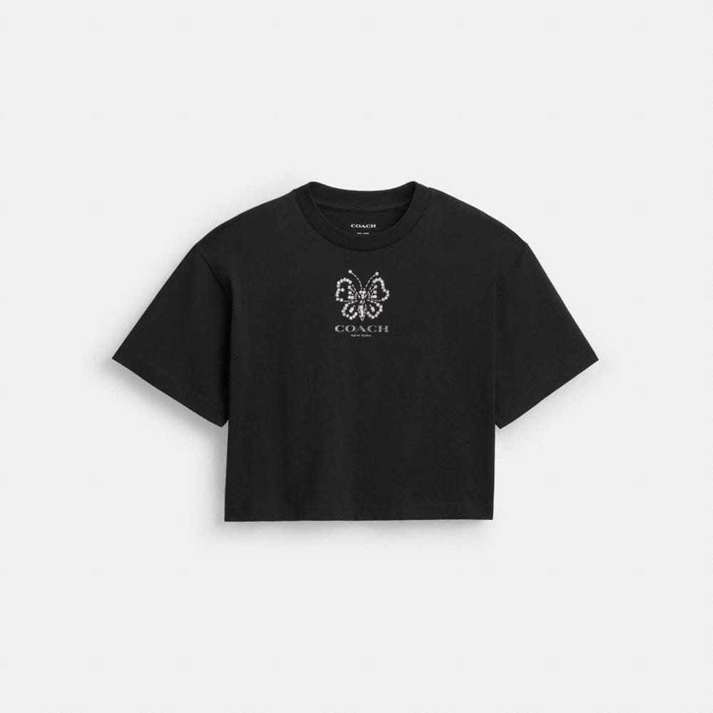Butterfly Cropped T-Shirt