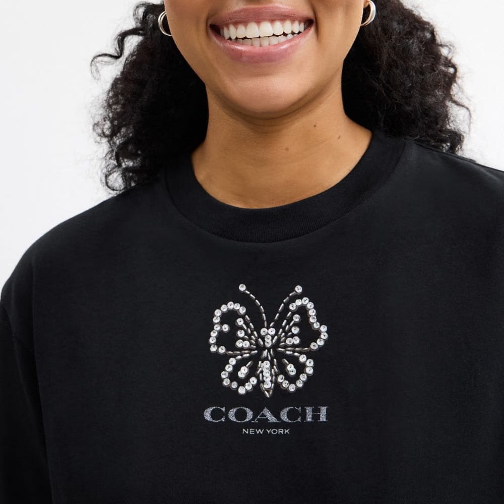 Butterfly Cropped T-Shirt