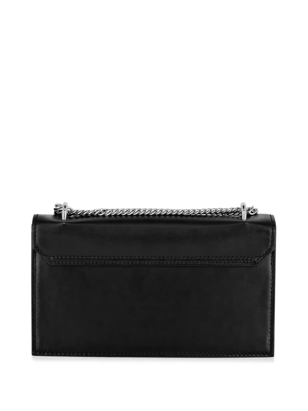 skull-appliqué leather shoulder bag