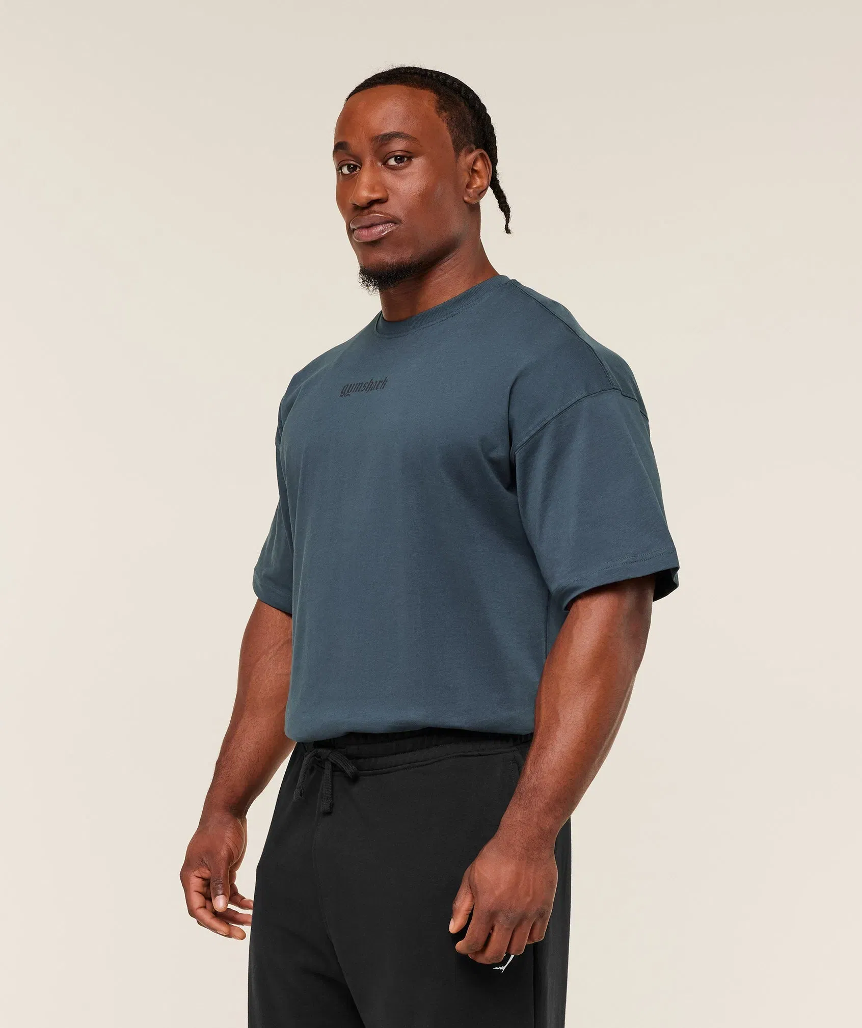 Gymshark Olde English T-Shirt - GS Stealth Blue