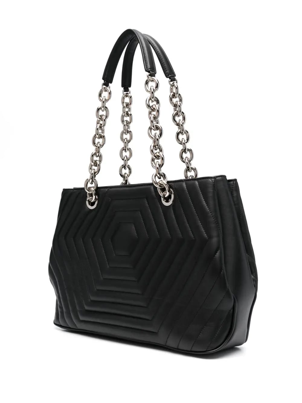 Hexagon quilted leather shoulder bag