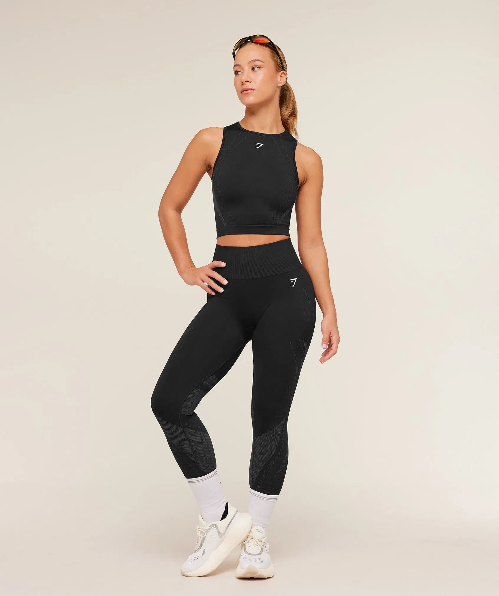 Gymshark Running Seamless Leggings - GS Black/GS Asphalt Grey