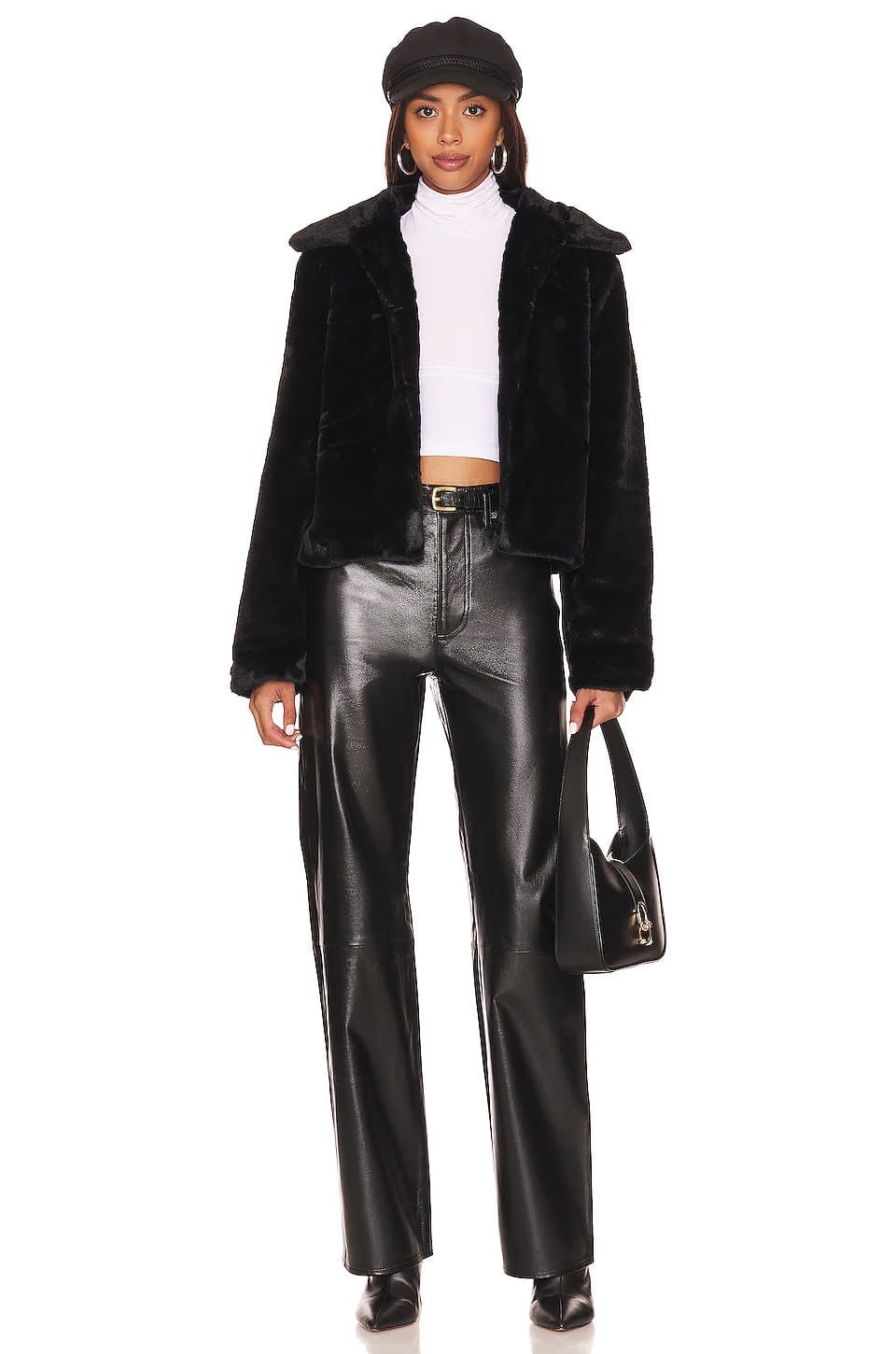 superdown Tianna Faux Fur Jacket in Black