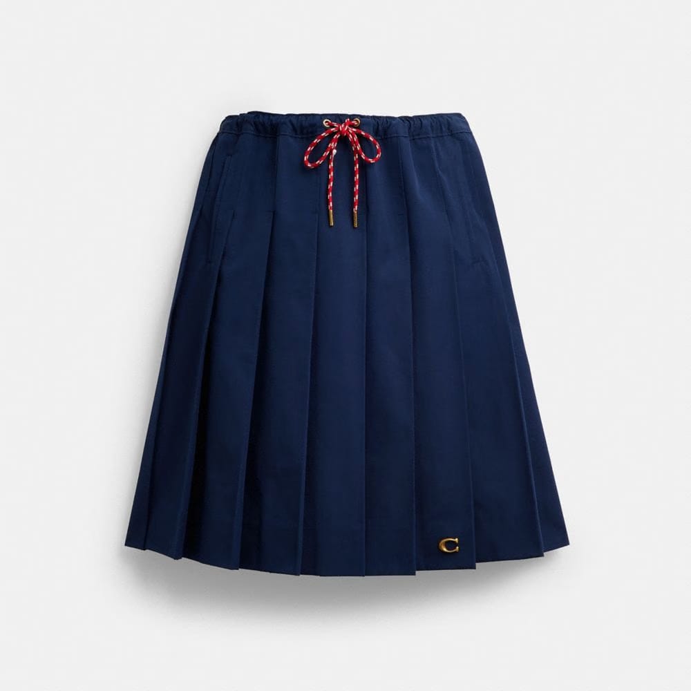 Sporty Pleated Midi Skirt