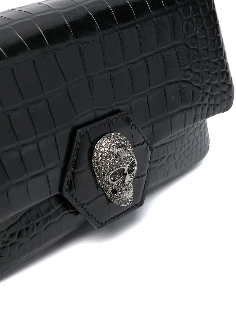 crystal skull-detail shoulder bag