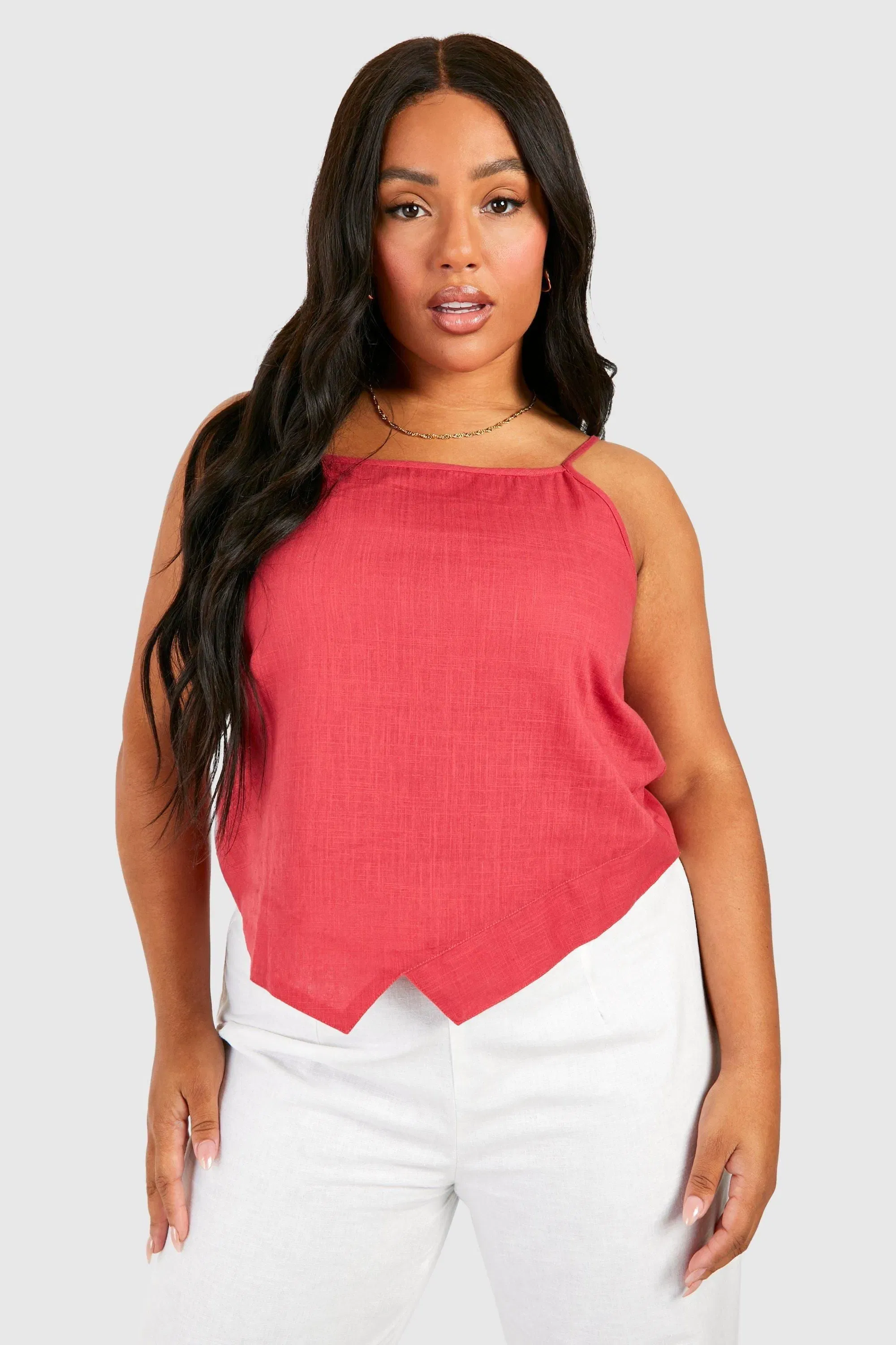 Plus Cotton Asymmetric Cami