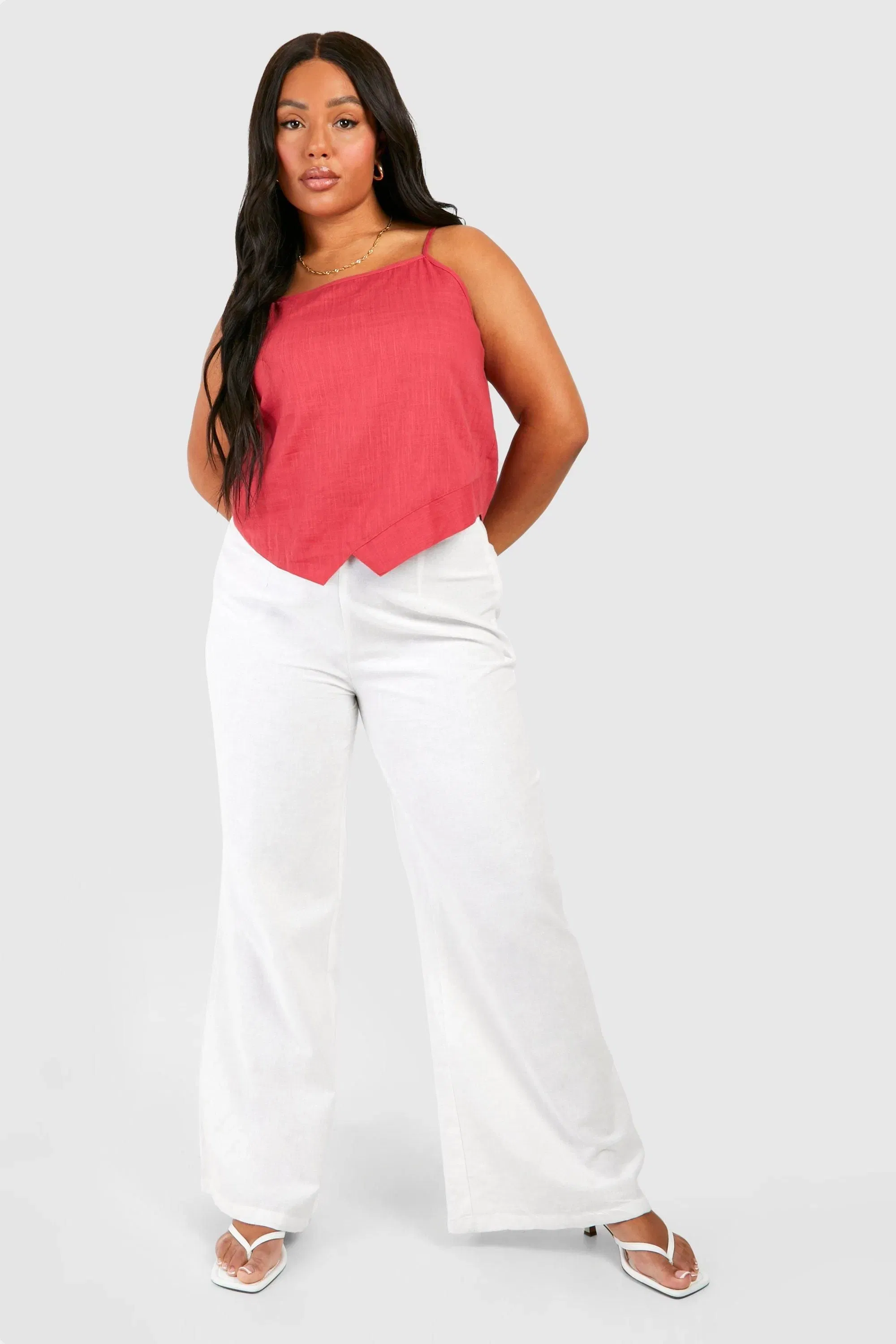 Plus Cotton Asymmetric Cami