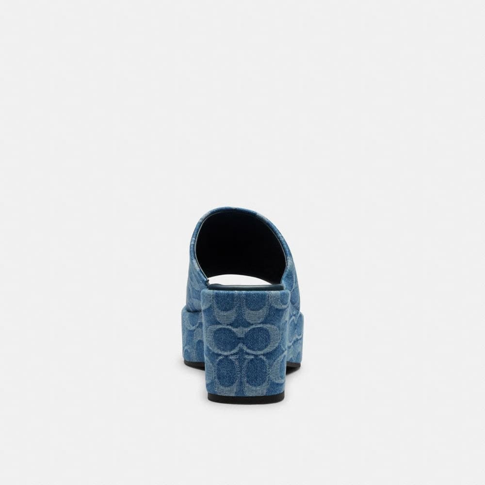 Phoebe Platform Sandal In Signature Denim