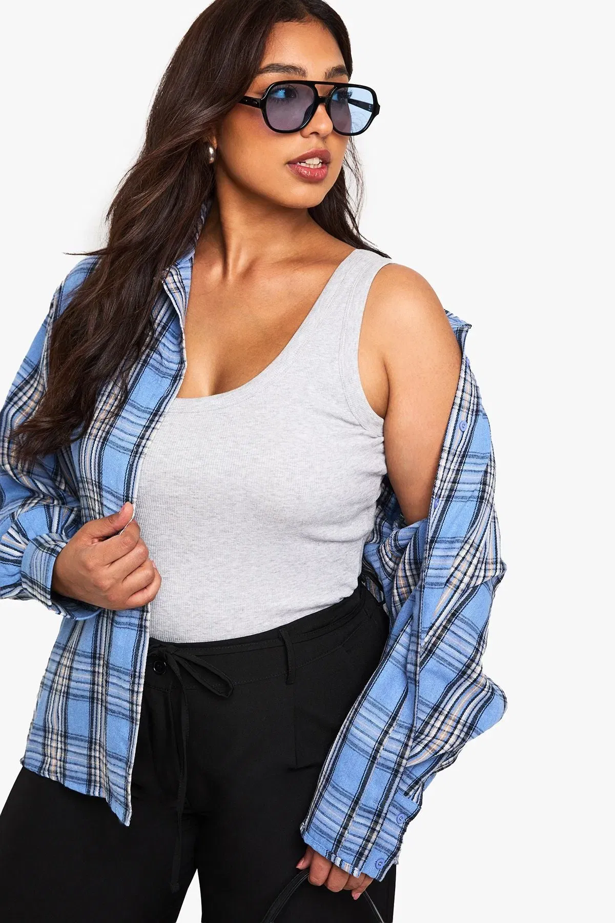 Plus Rib Thick Binding Cami Top