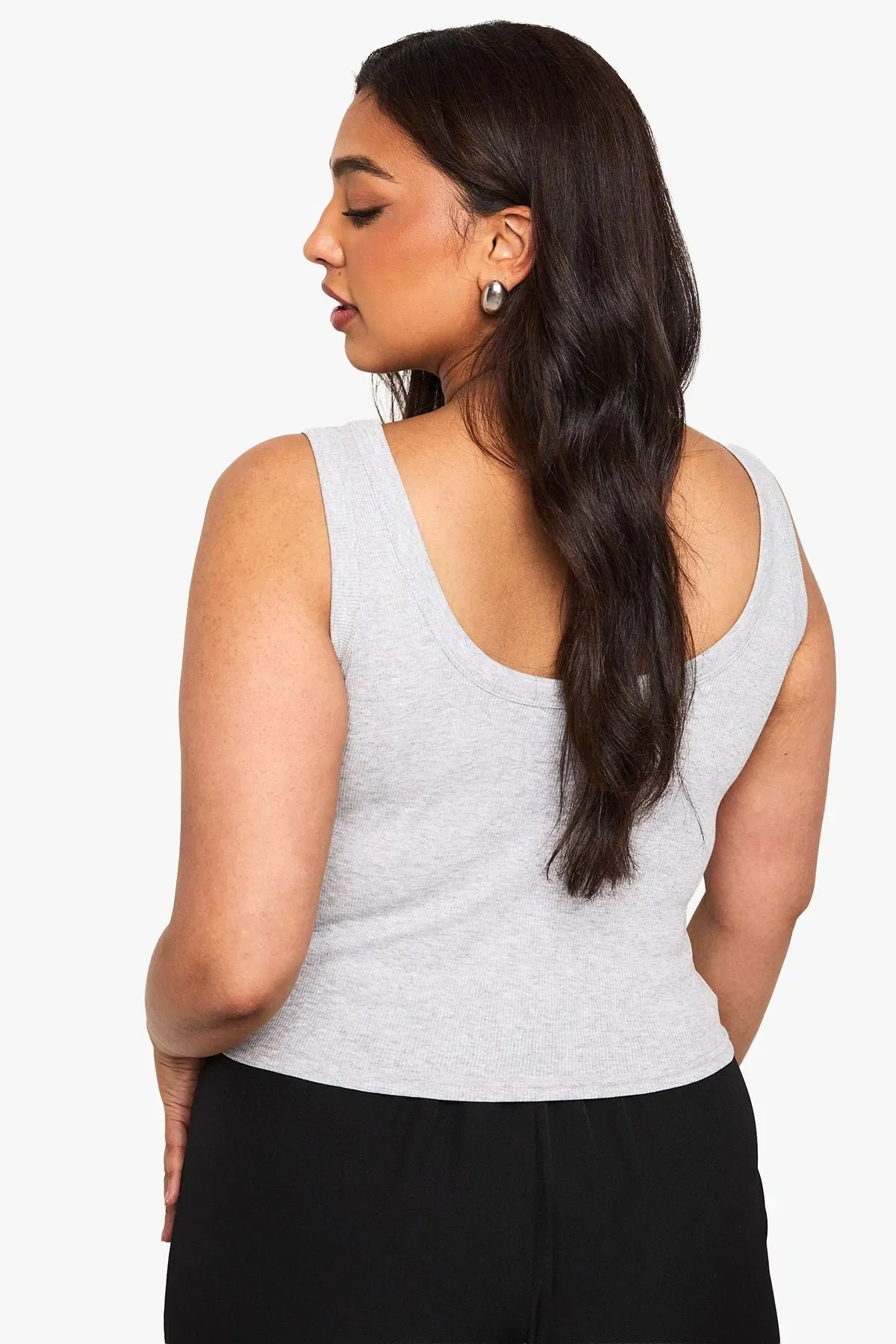 Plus Rib Thick Binding Cami Top