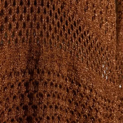 Petite Brown Metallic Knit Mini Beach Dress