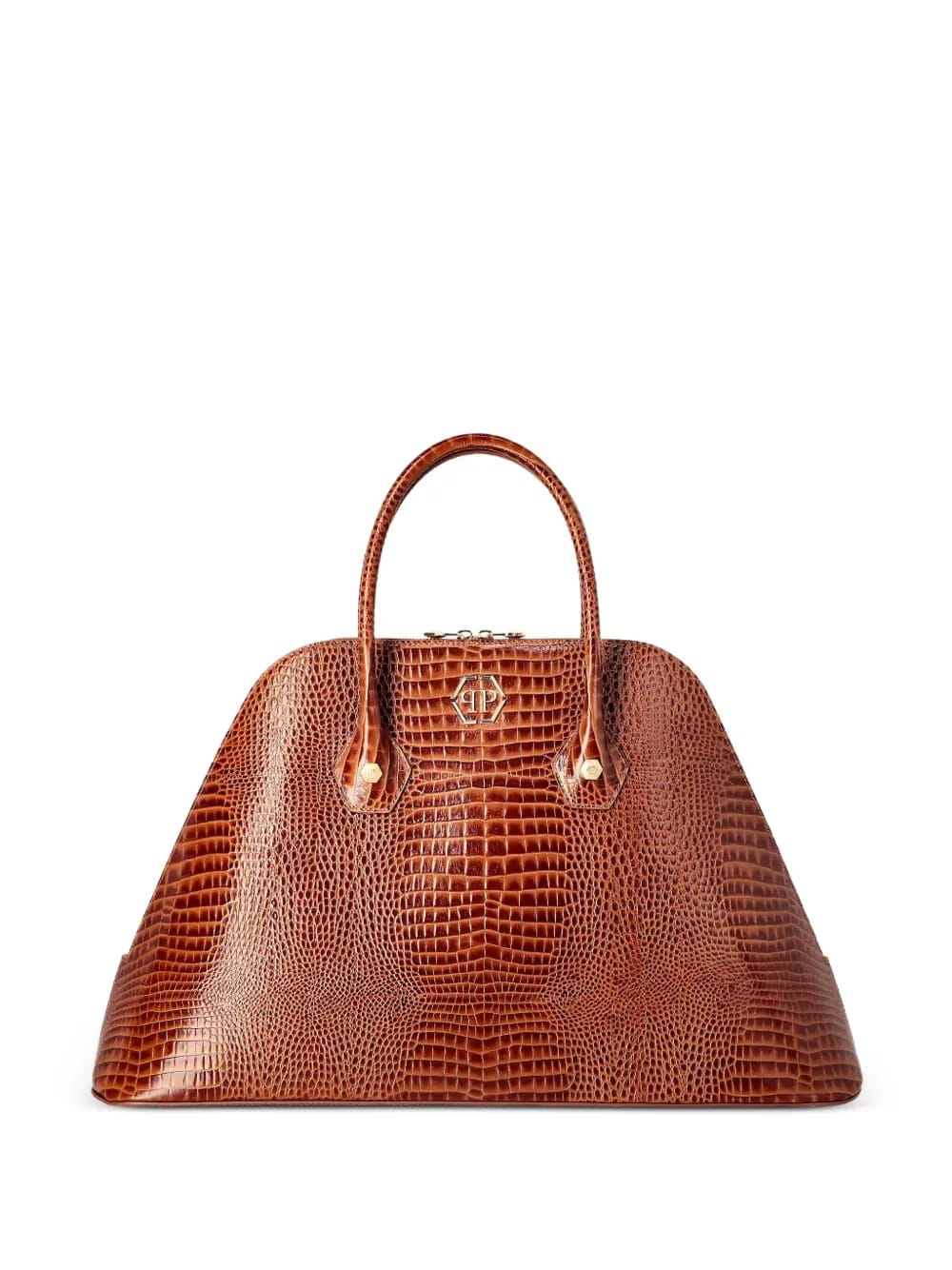leather top-handle handbag