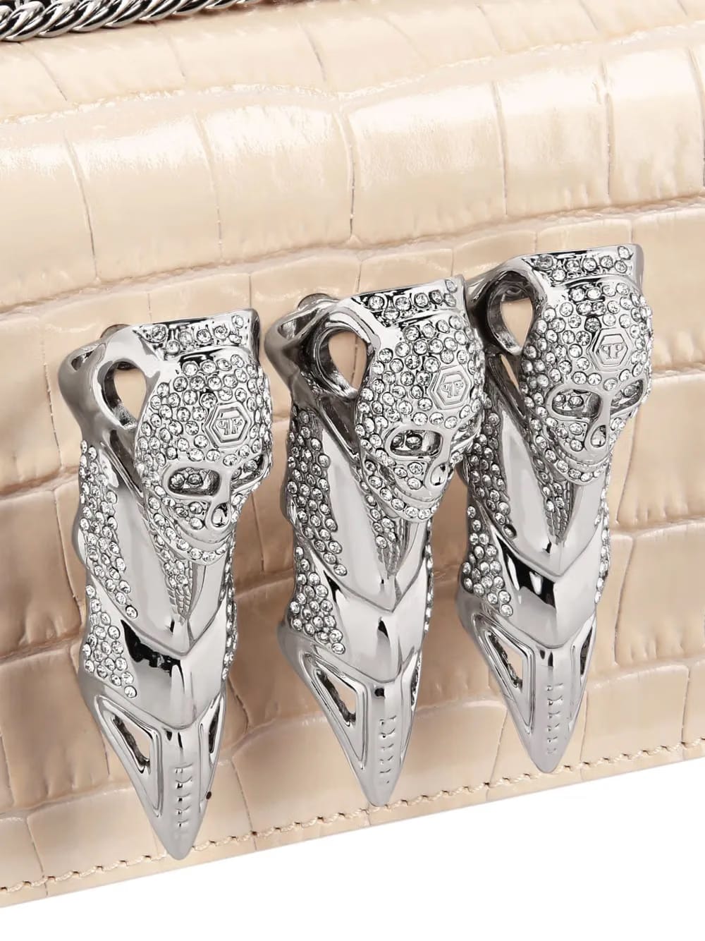 Croco-printed leather mini bag