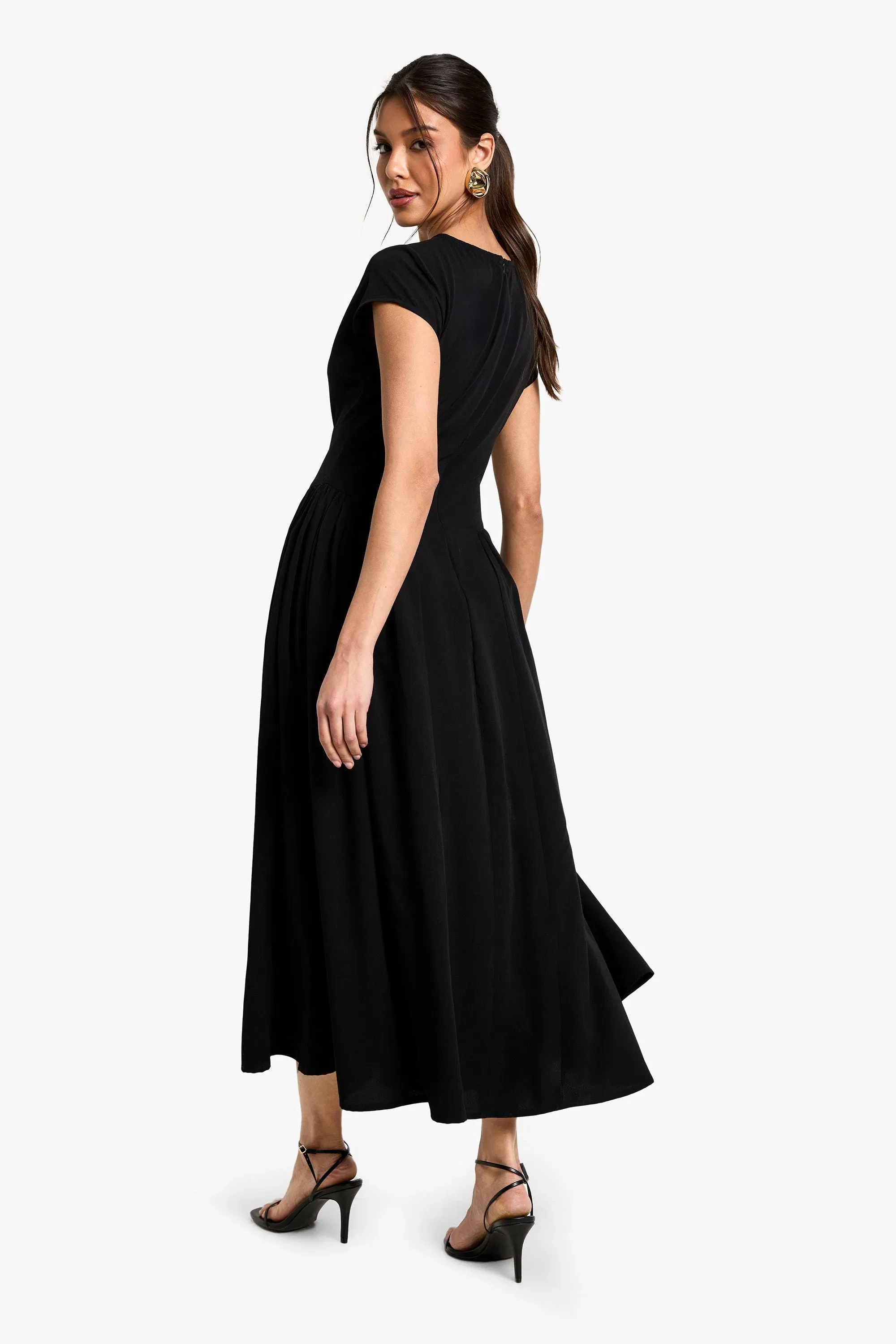 Textured Volume Skirt Midaxi Dress