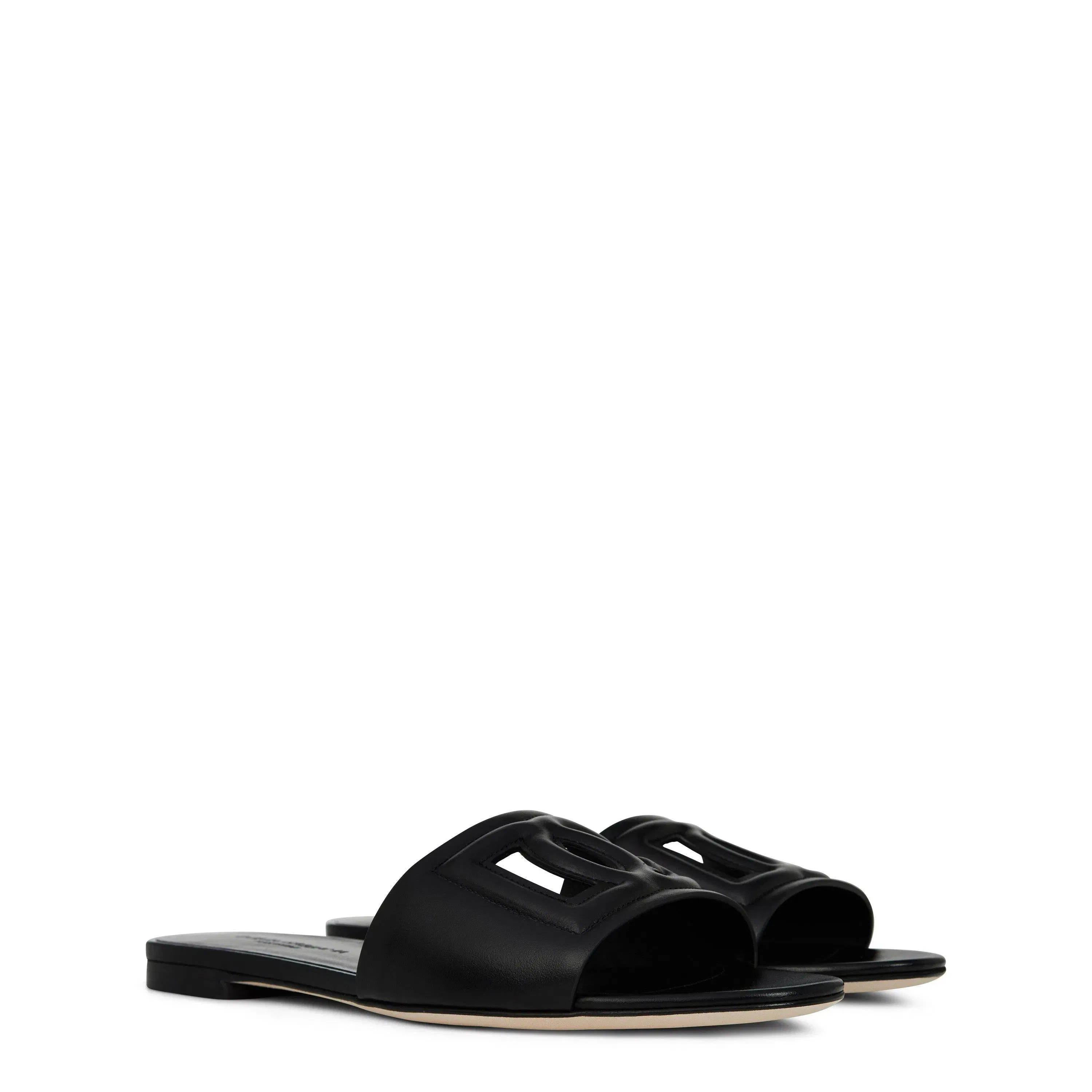 Embossed Leather Bianca Sliders