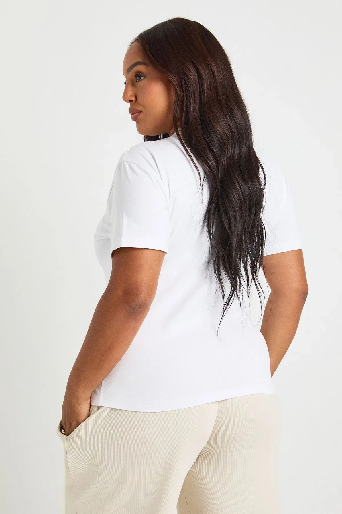 Plus Cotton Cinched Waist T-Shirt