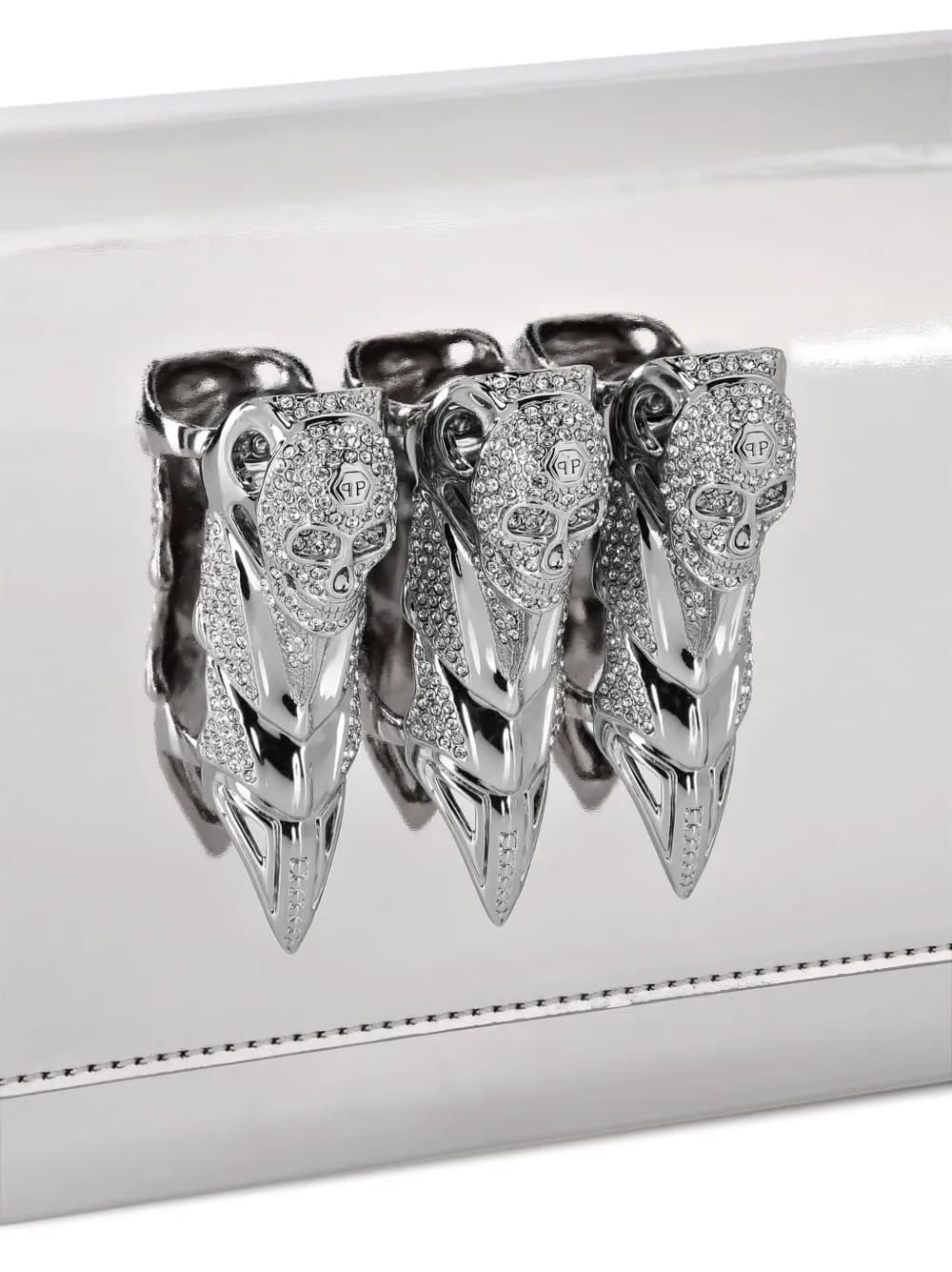 Mirror leather clutch bag