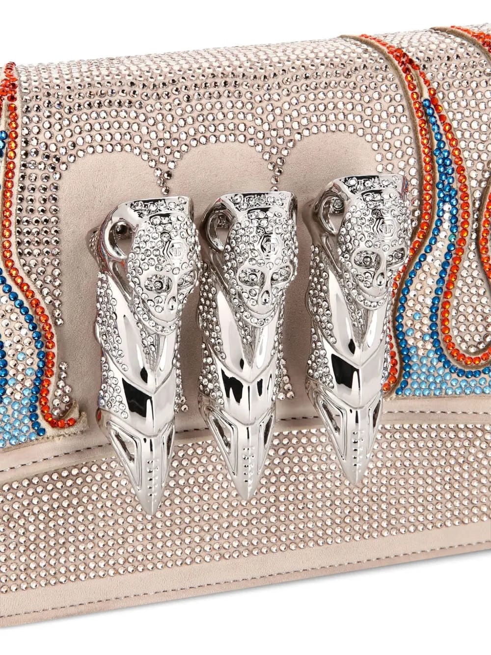 rhinestone-embellished clutch bag