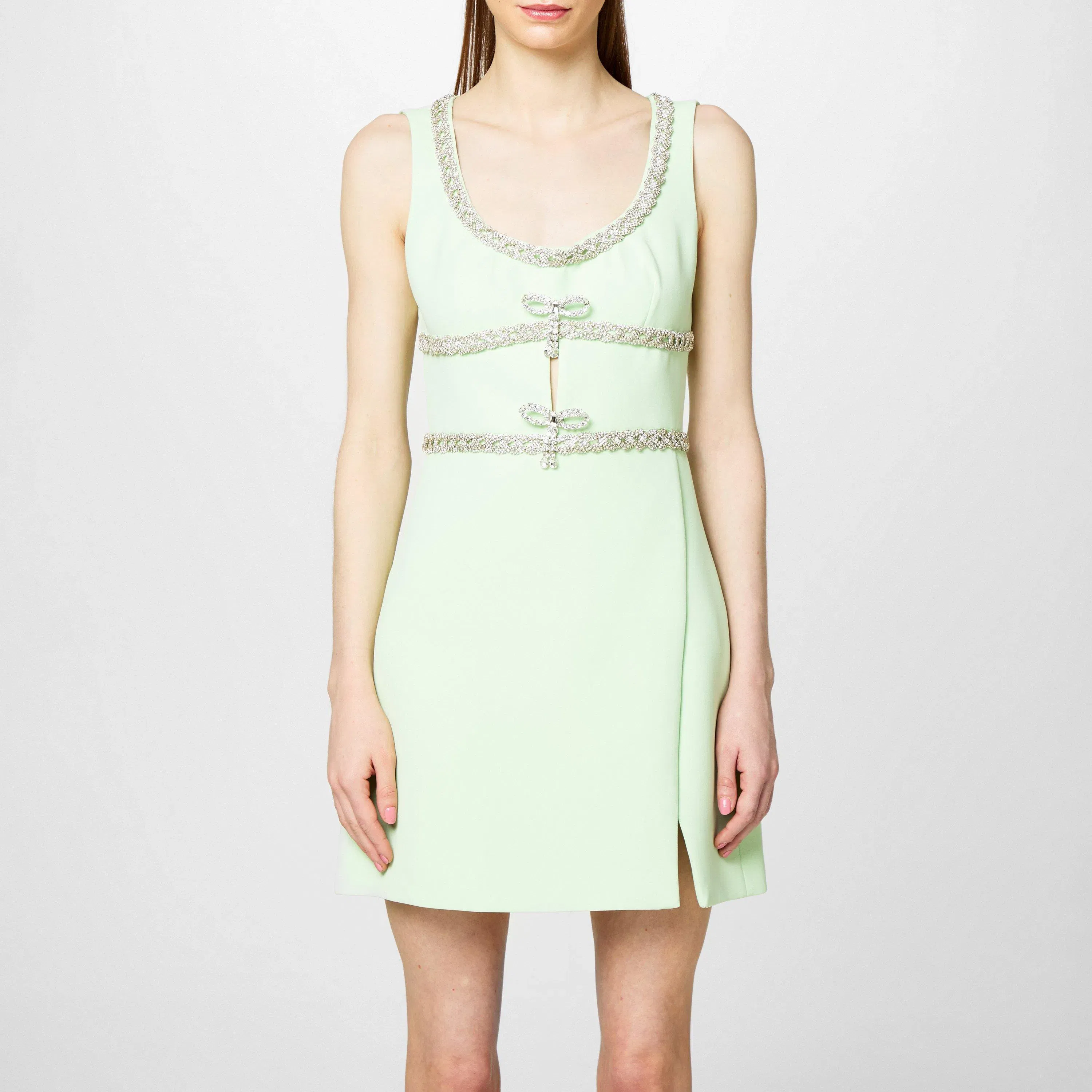 Diamante Bow Trim Mini Dress