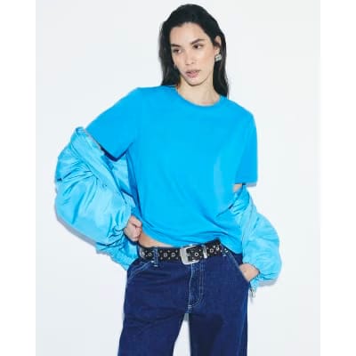 Blue Short Sleeve Slim Fit T-Shirt