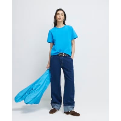 Blue Short Sleeve Slim Fit T-Shirt
