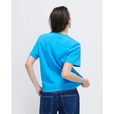Blue Short Sleeve Slim Fit T-Shirt