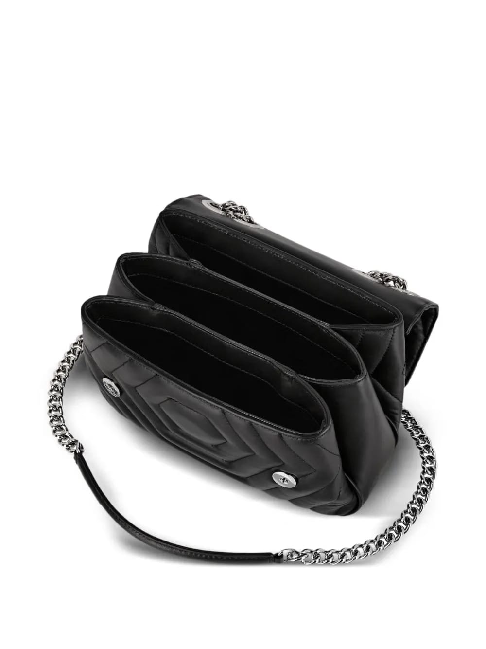 Hexagon leather shoulder bag
