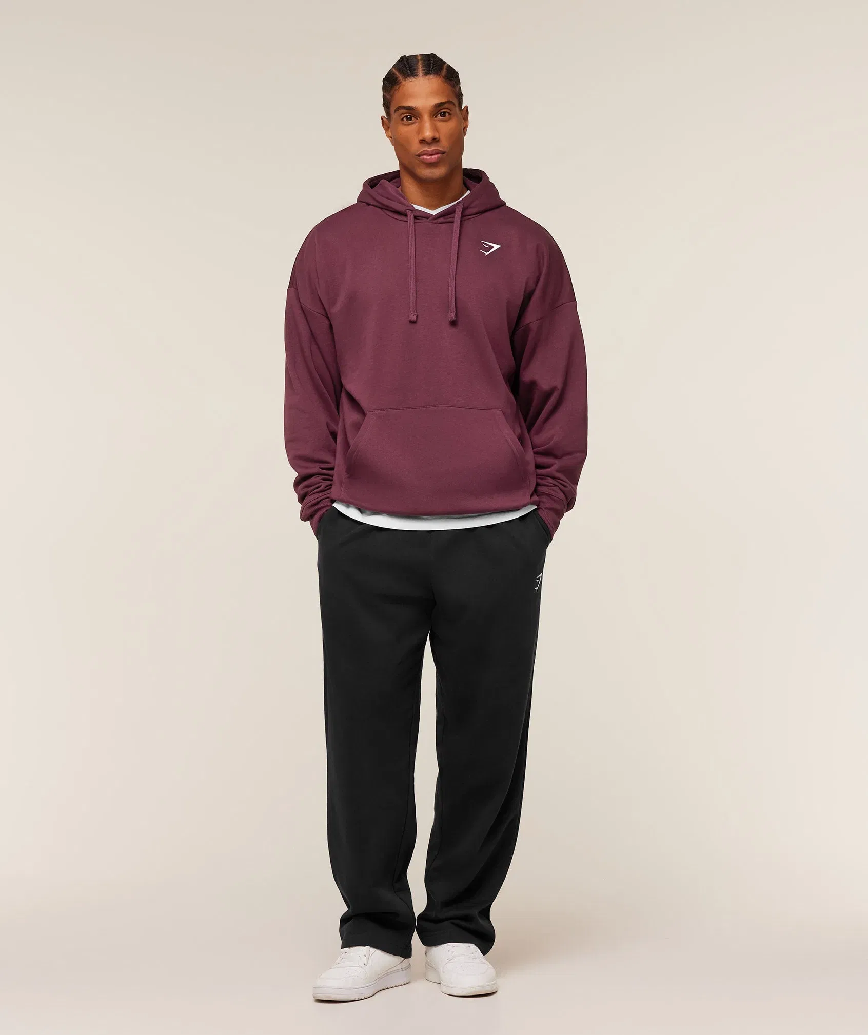 Gymshark Crest Oversized Hoodie - GS Impact Burgundy