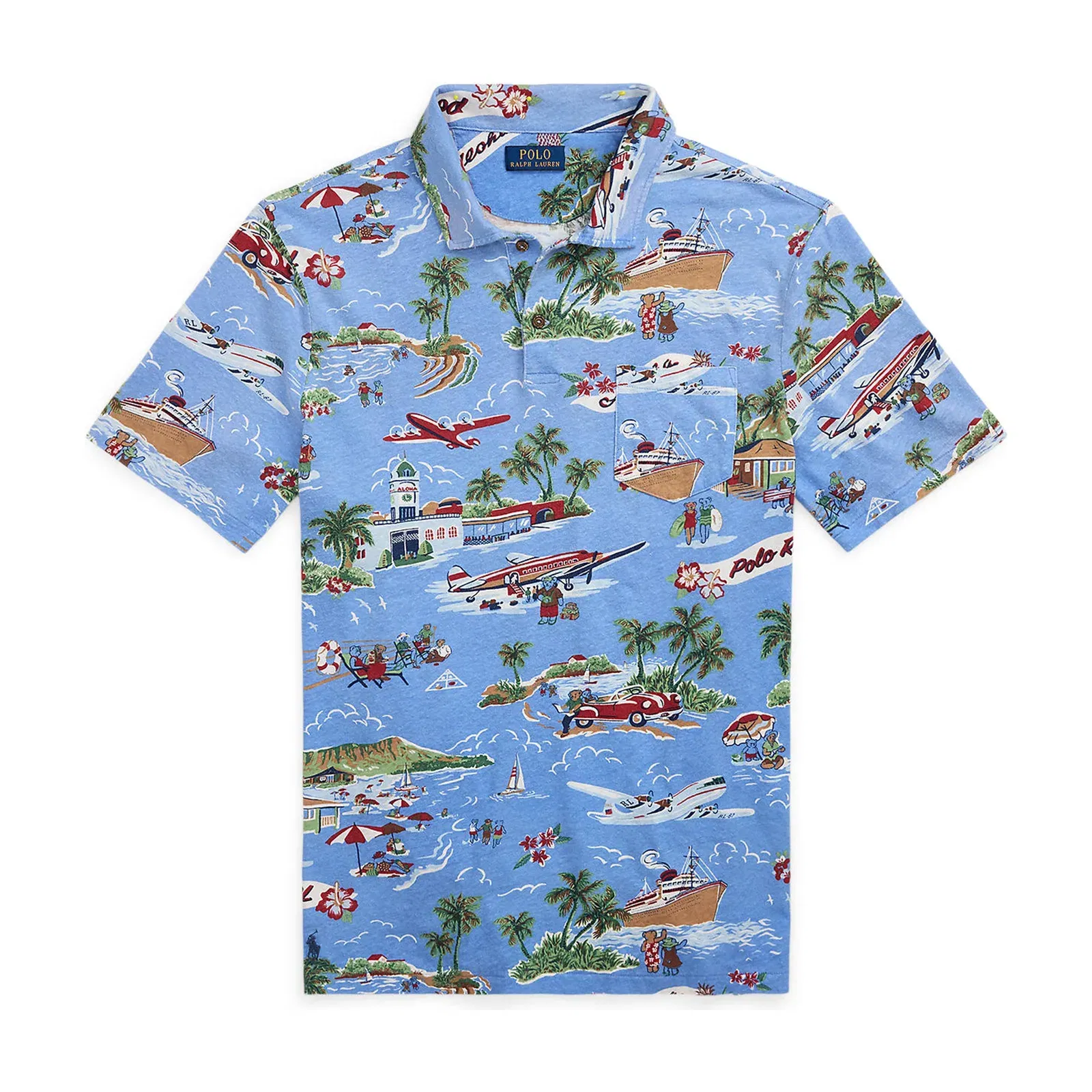 Standard Fit Bear Linen-Cotton Polo