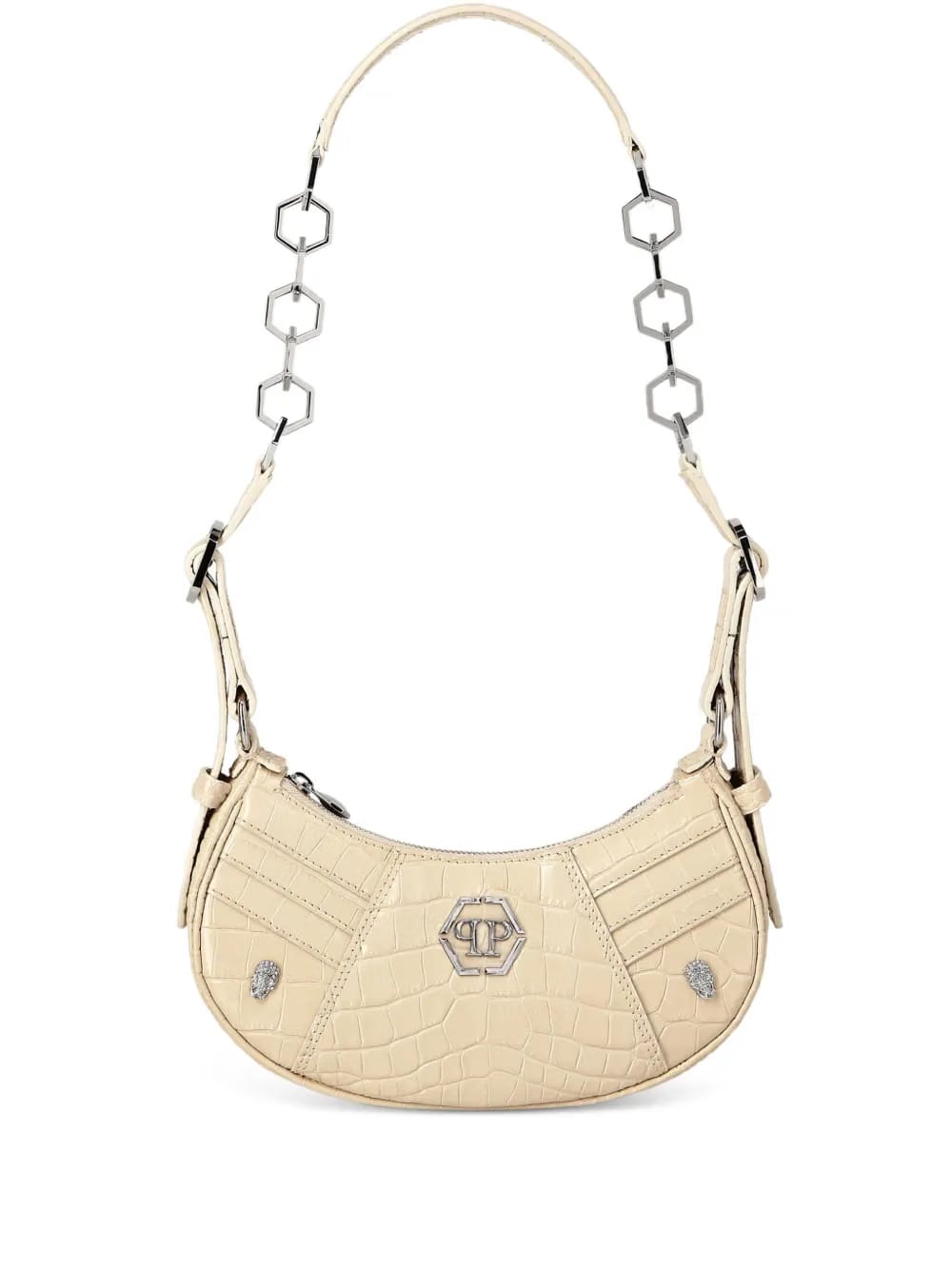 crocodile-embossed shoulder bag