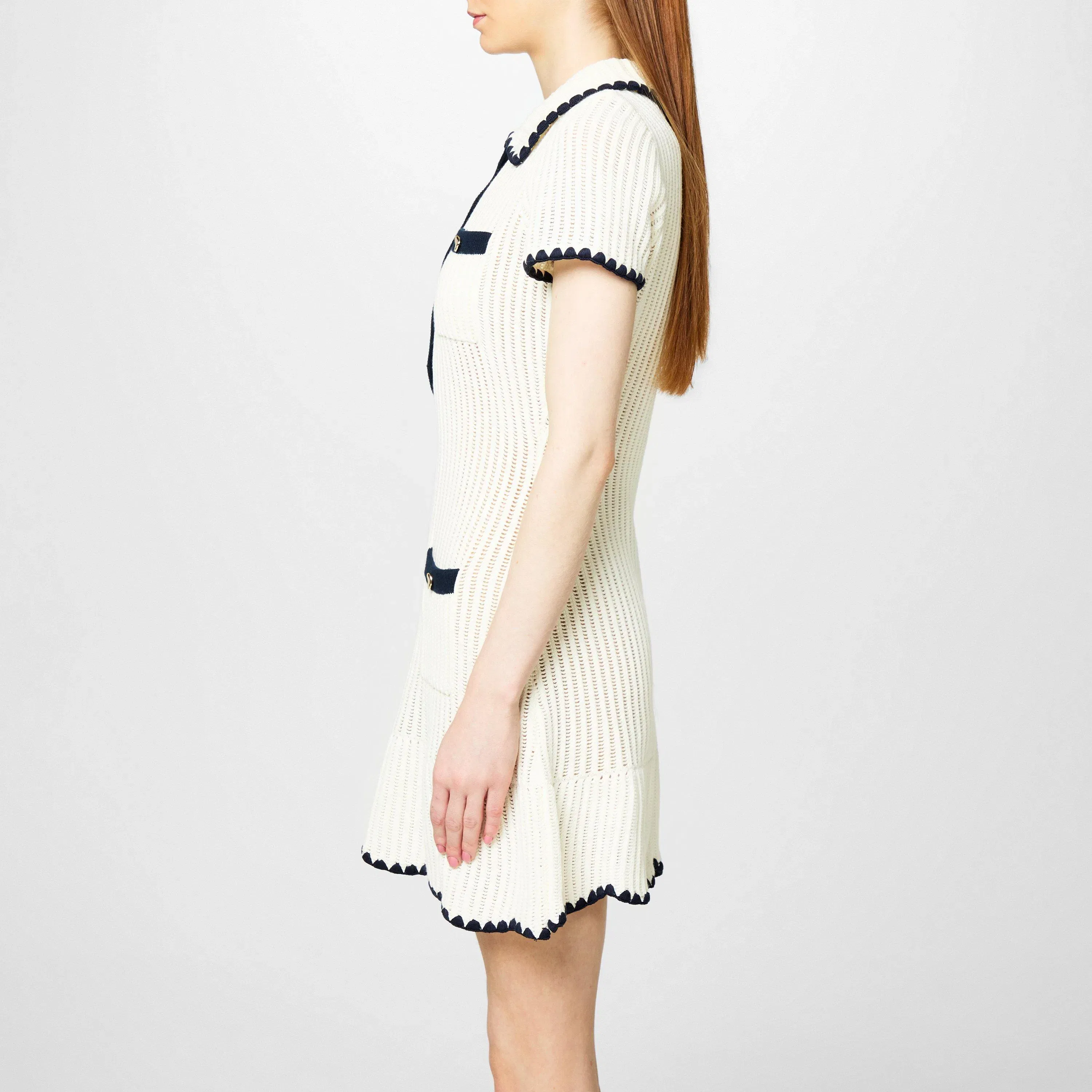 Crochet Collared Mini Dress