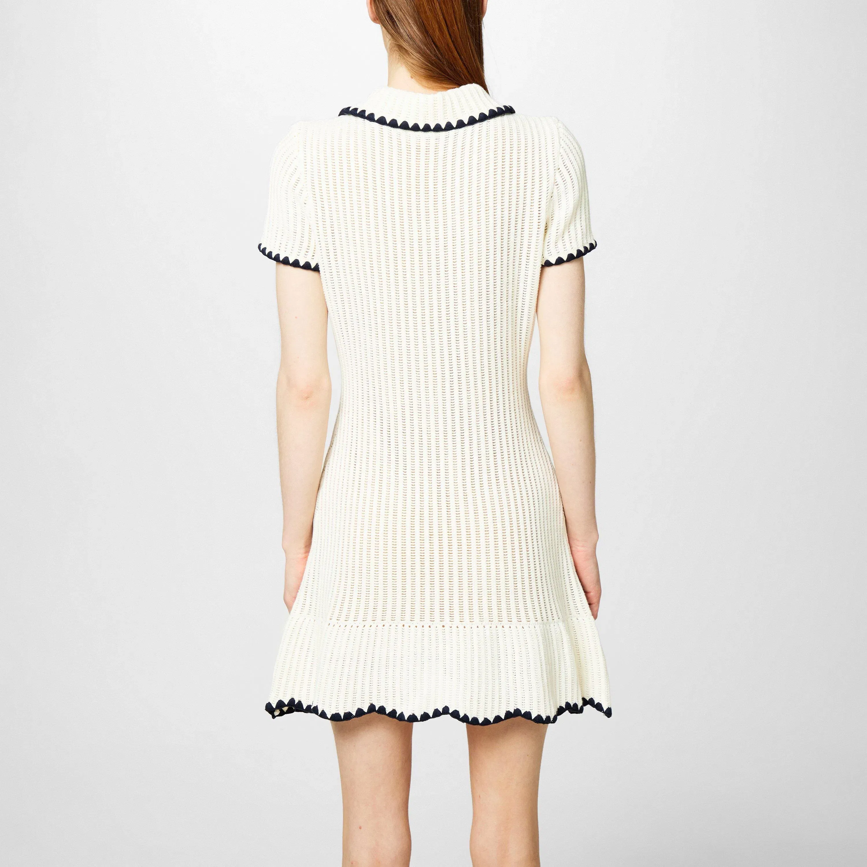 Crochet Collared Mini Dress