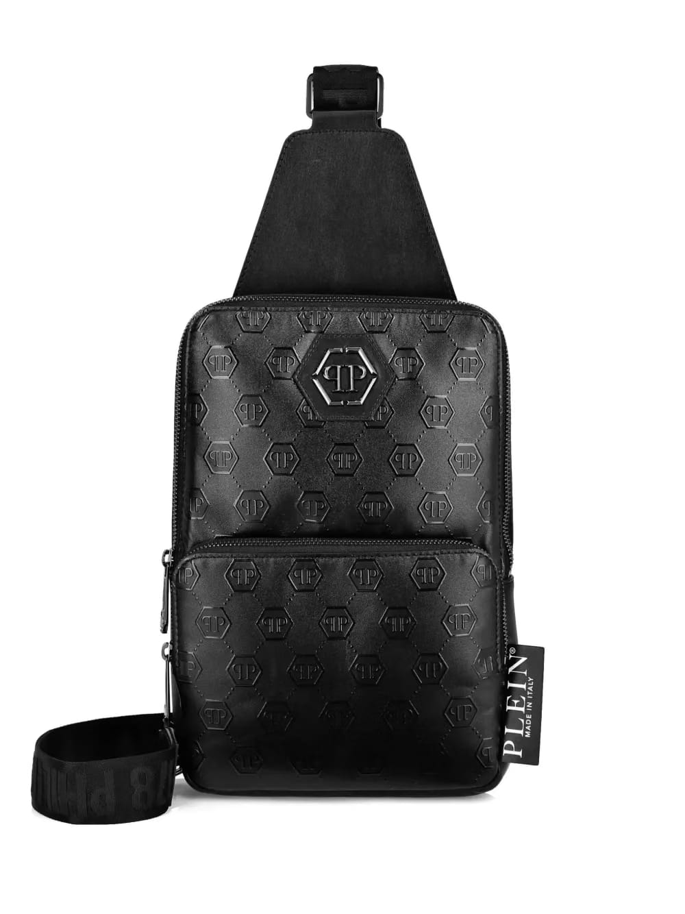 monogram-embossed crossbody bag