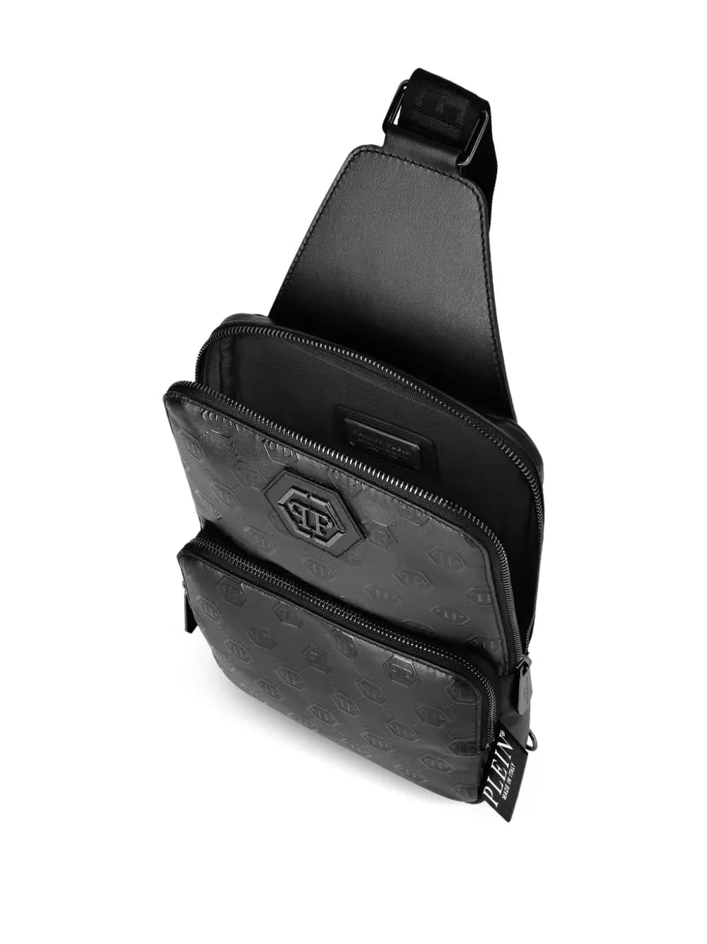 monogram-embossed crossbody bag