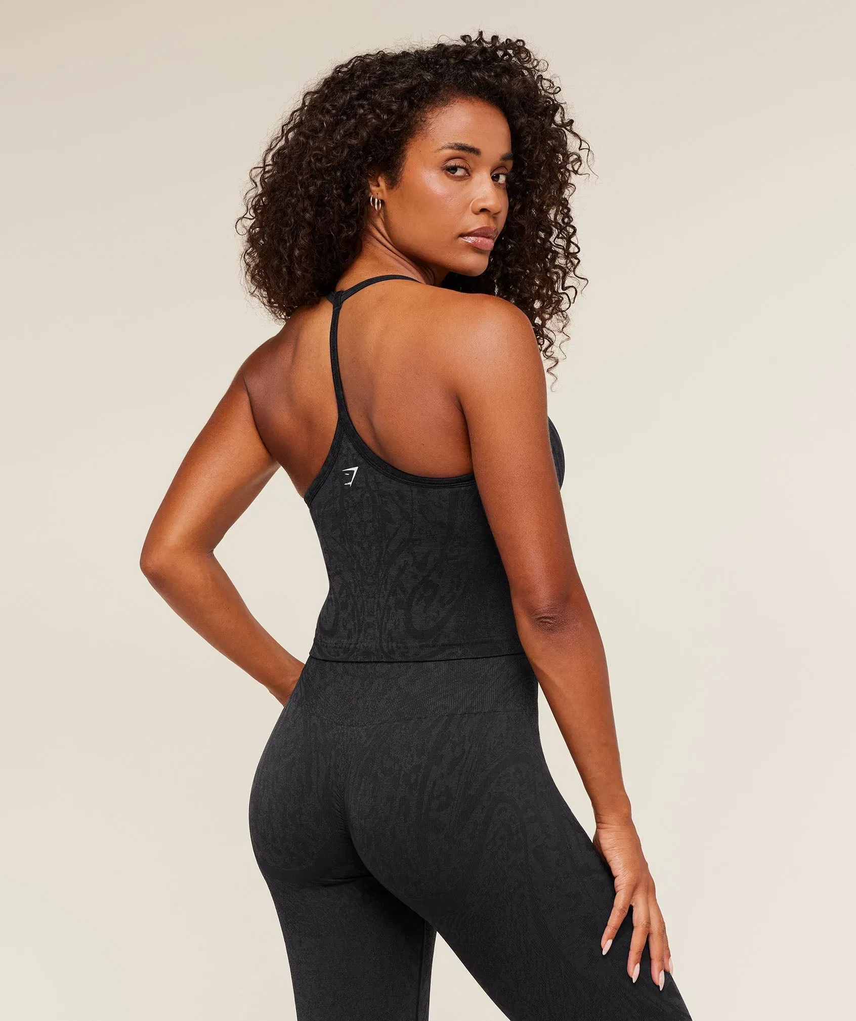 Gymshark Adapt Animal X Whitney Tank Top with Shelf - Black / Asphalt Grey