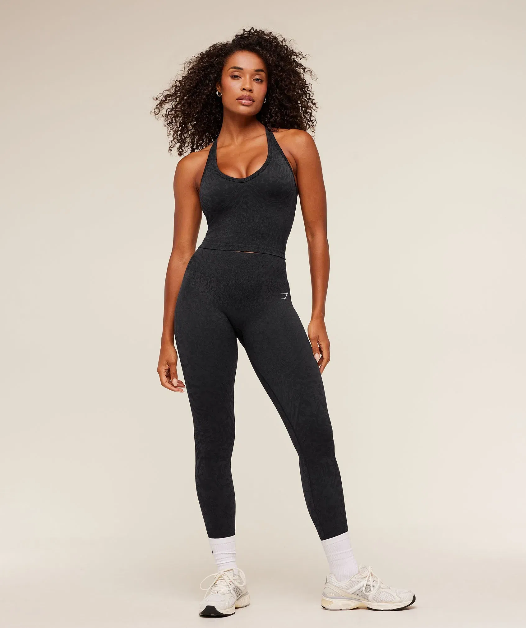 Gymshark Adapt Animal X Whitney Tank Top with Shelf - Black / Asphalt Grey