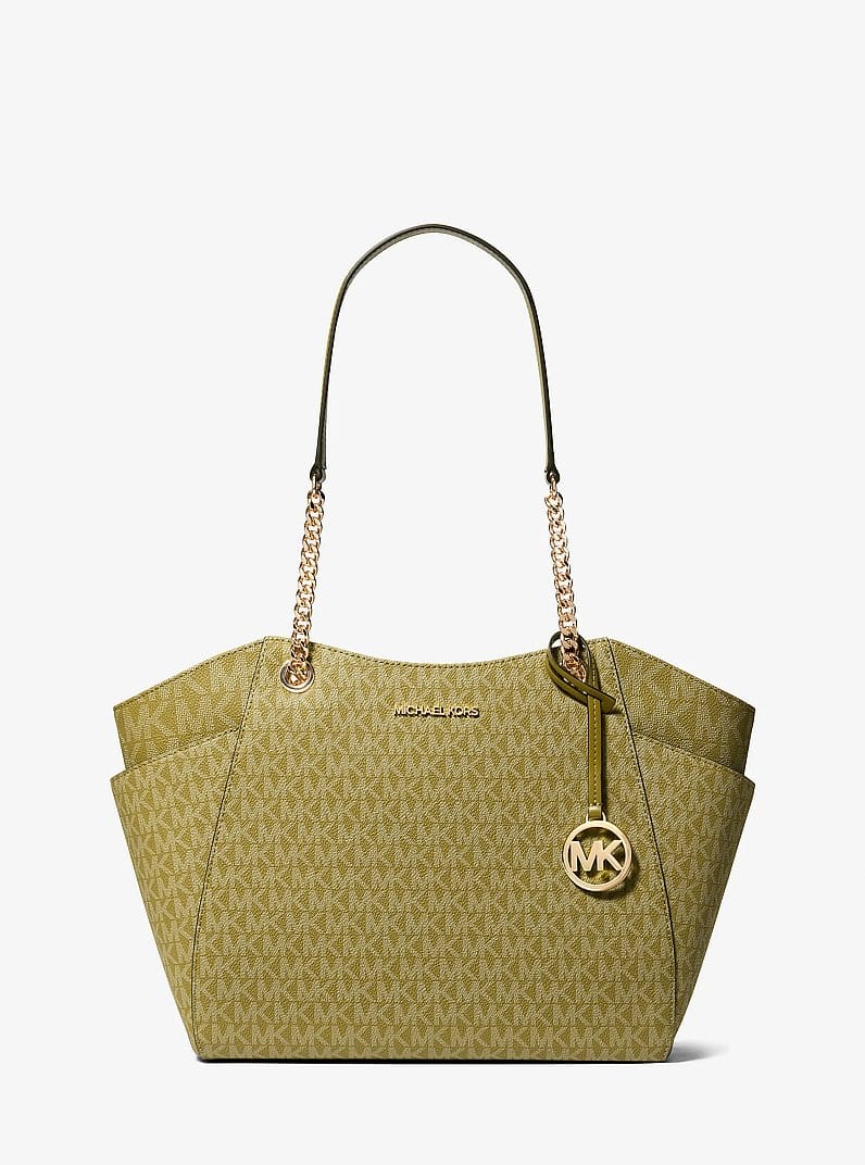 Jet Set Large Signature Logo Shoulder Bag