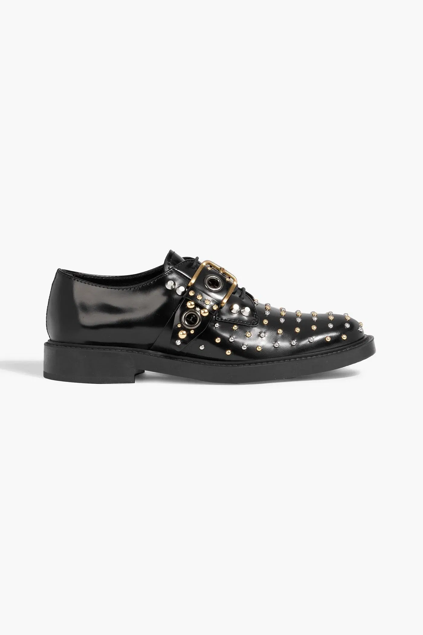 Tod's Studded Leather Brogues Black Women's