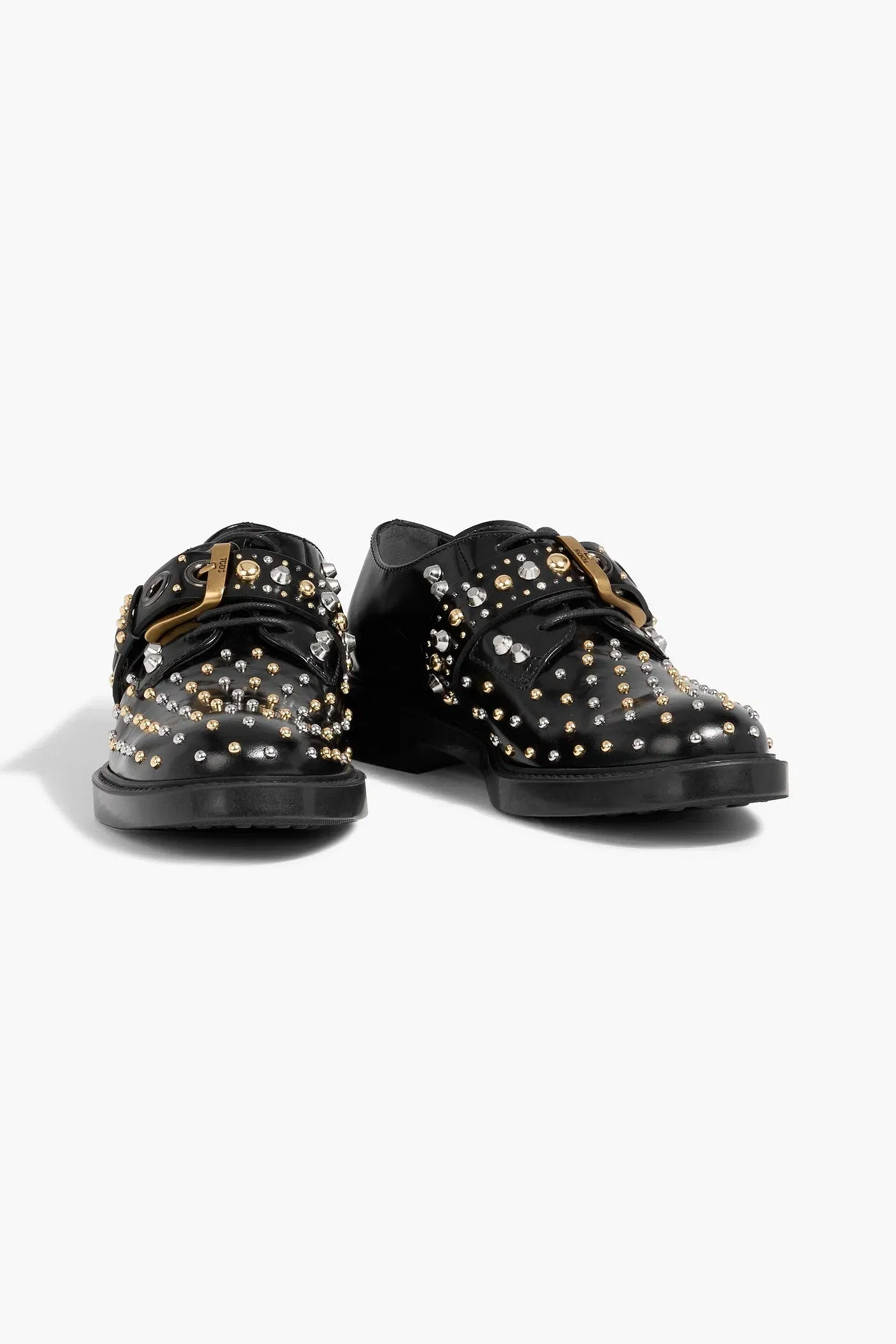 Tod's Studded Leather Brogues Black Women's