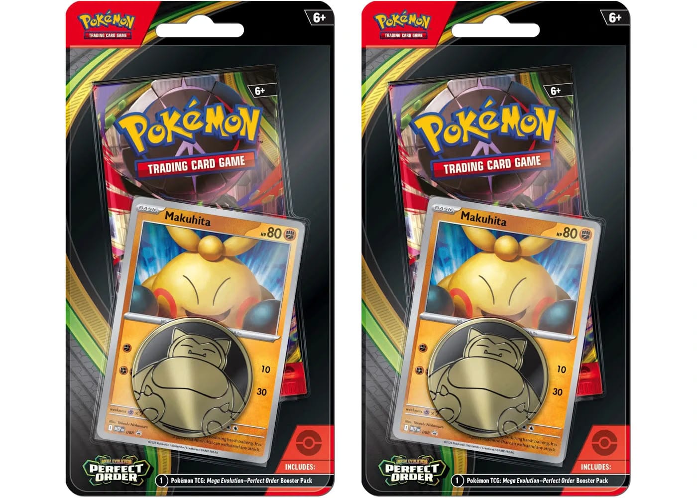 2026 Pokemon Mega Evolution Perfect Order Makuhita Premium Checklane Pack 2X Lot