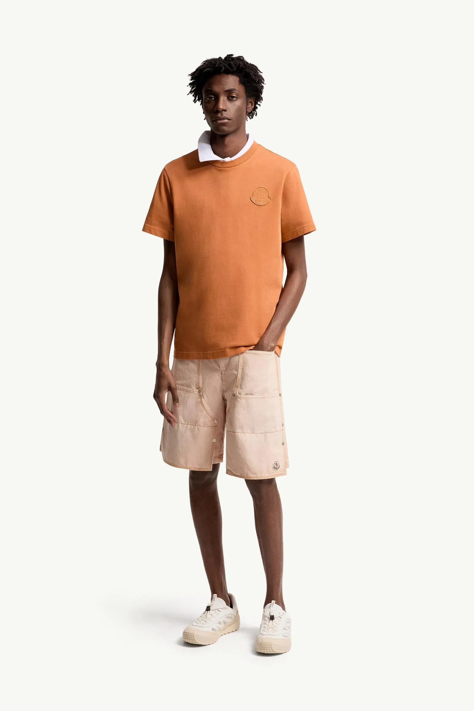 Moncler Logo Cotton T-Shirt Orange Orange