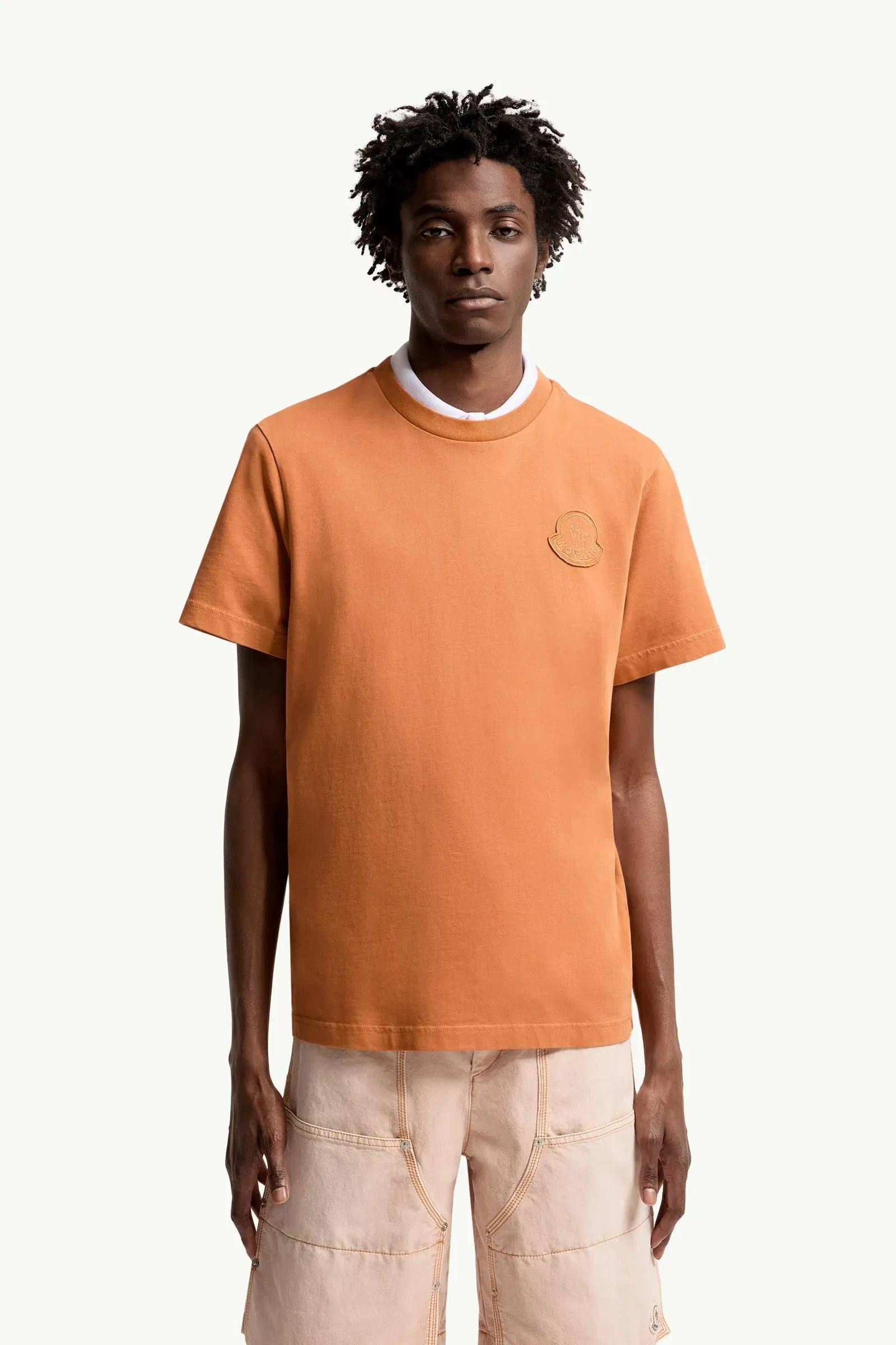 Moncler Logo Cotton T-Shirt Orange Orange