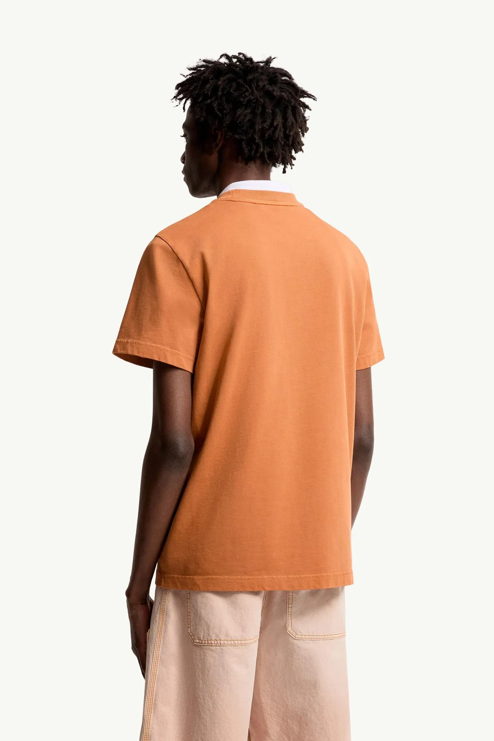 Moncler Logo Cotton T-Shirt Orange Orange