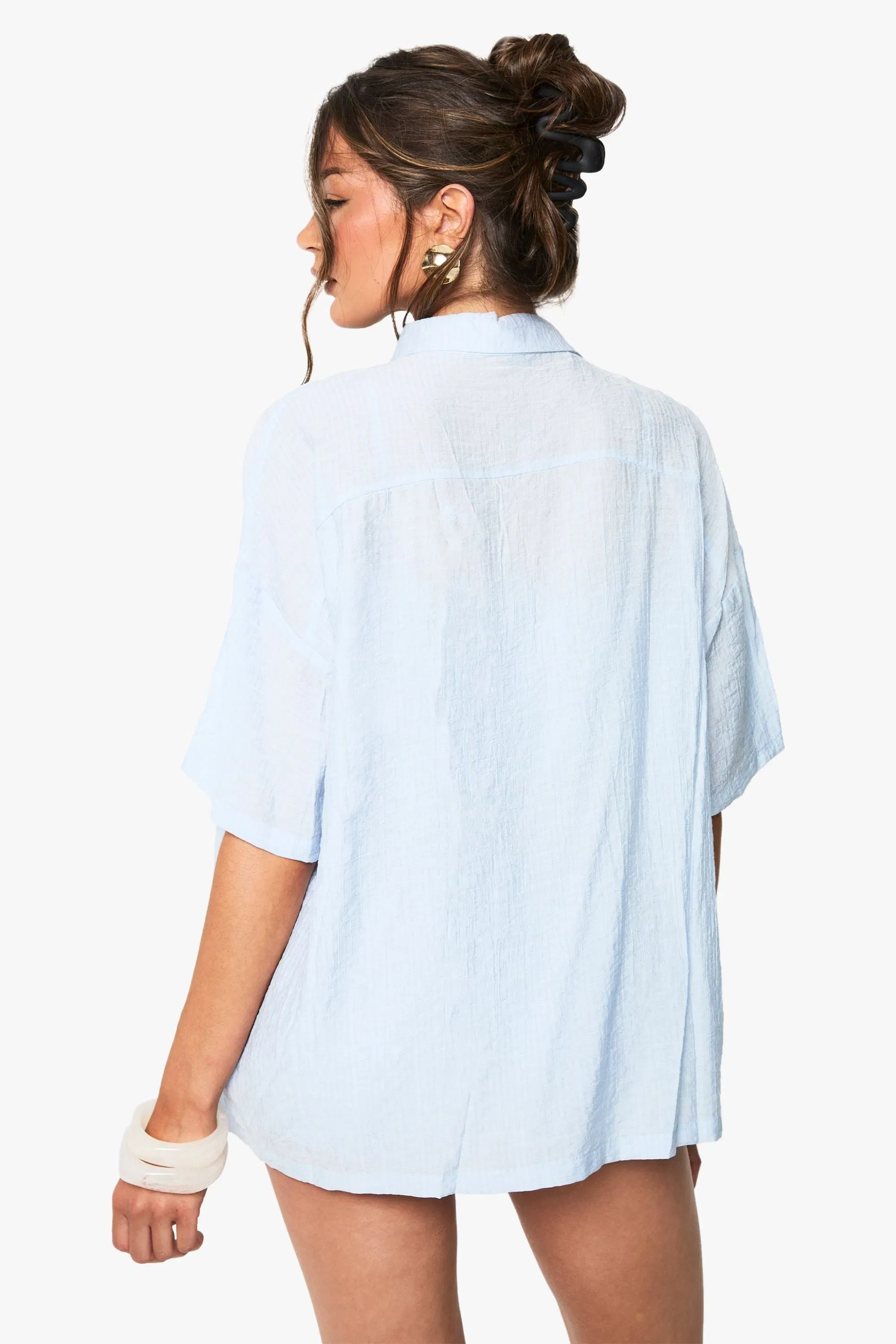 Textured Stripe Short Sleeve Shirt